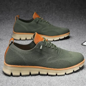Zapatos Casuales Tejidos Sólidos De Talla Grande Para Hombres